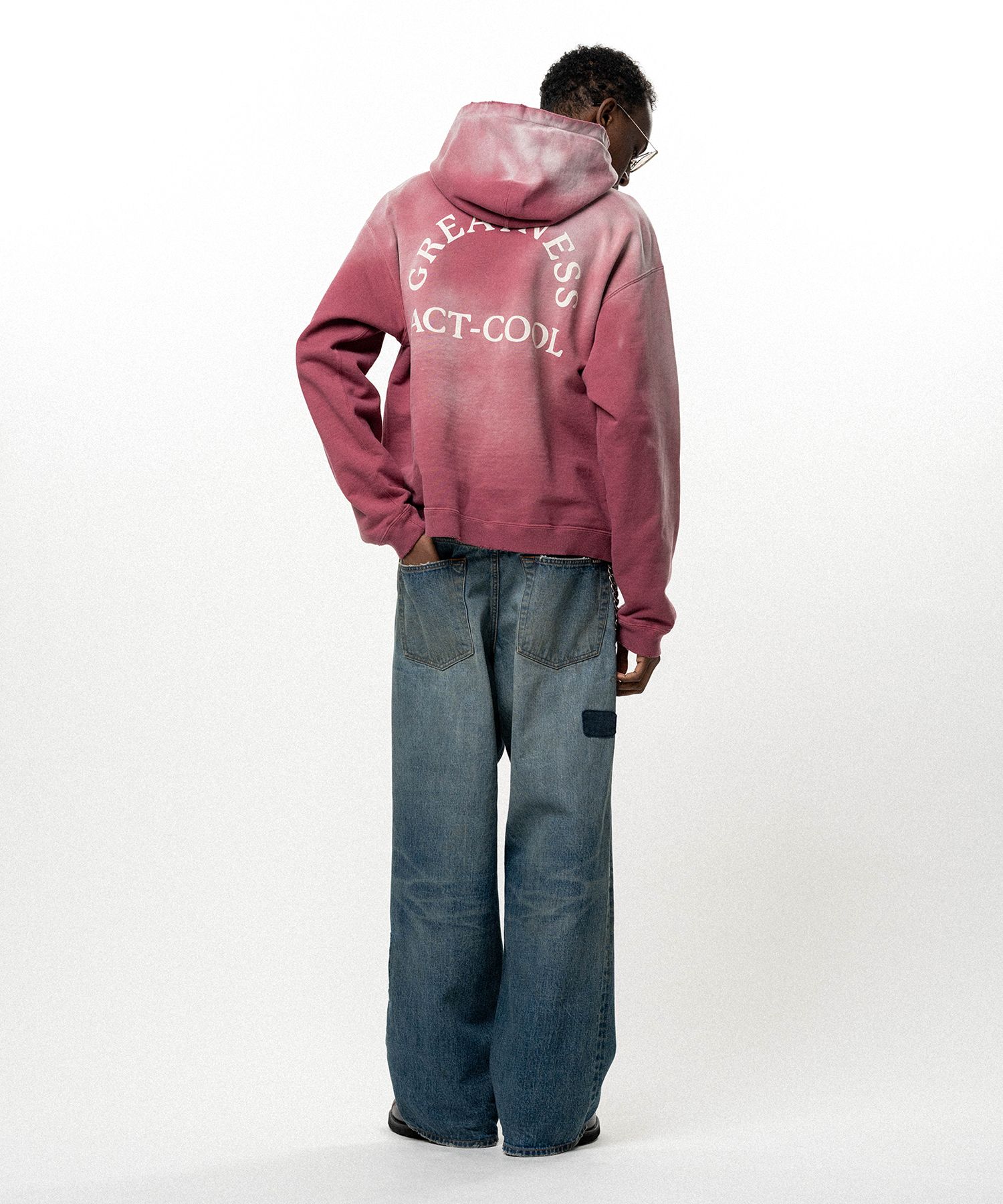 "GREATNESS ACT-COOL" Embroidered Zip-up Hoodie