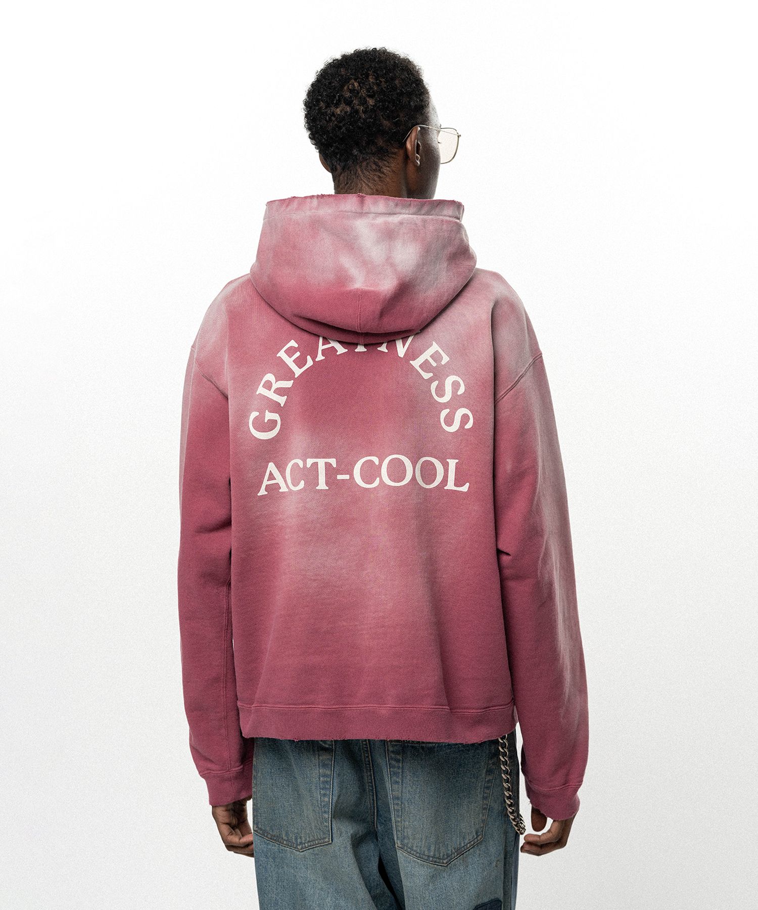 "GREATNESS ACT-COOL" Embroidered Zip-up Hoodie