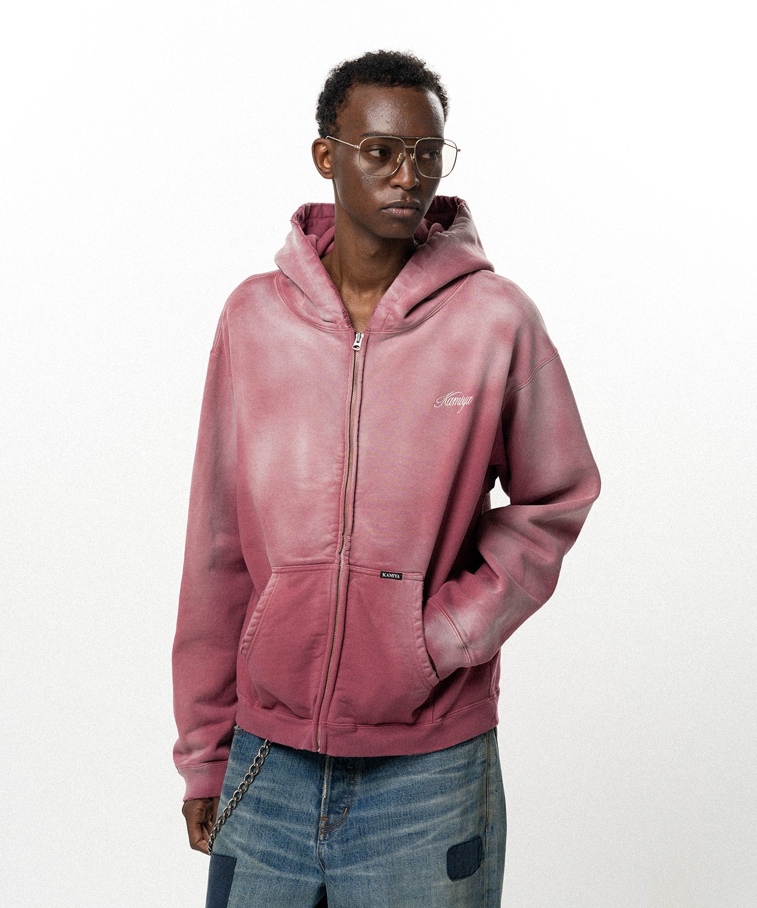 "GREATNESS ACT-COOL" Embroidered Zip-up Hoodie