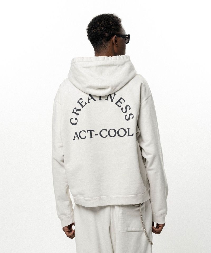"GREATNESS ACT-COOL" Embroidered Zip-up Hoodie