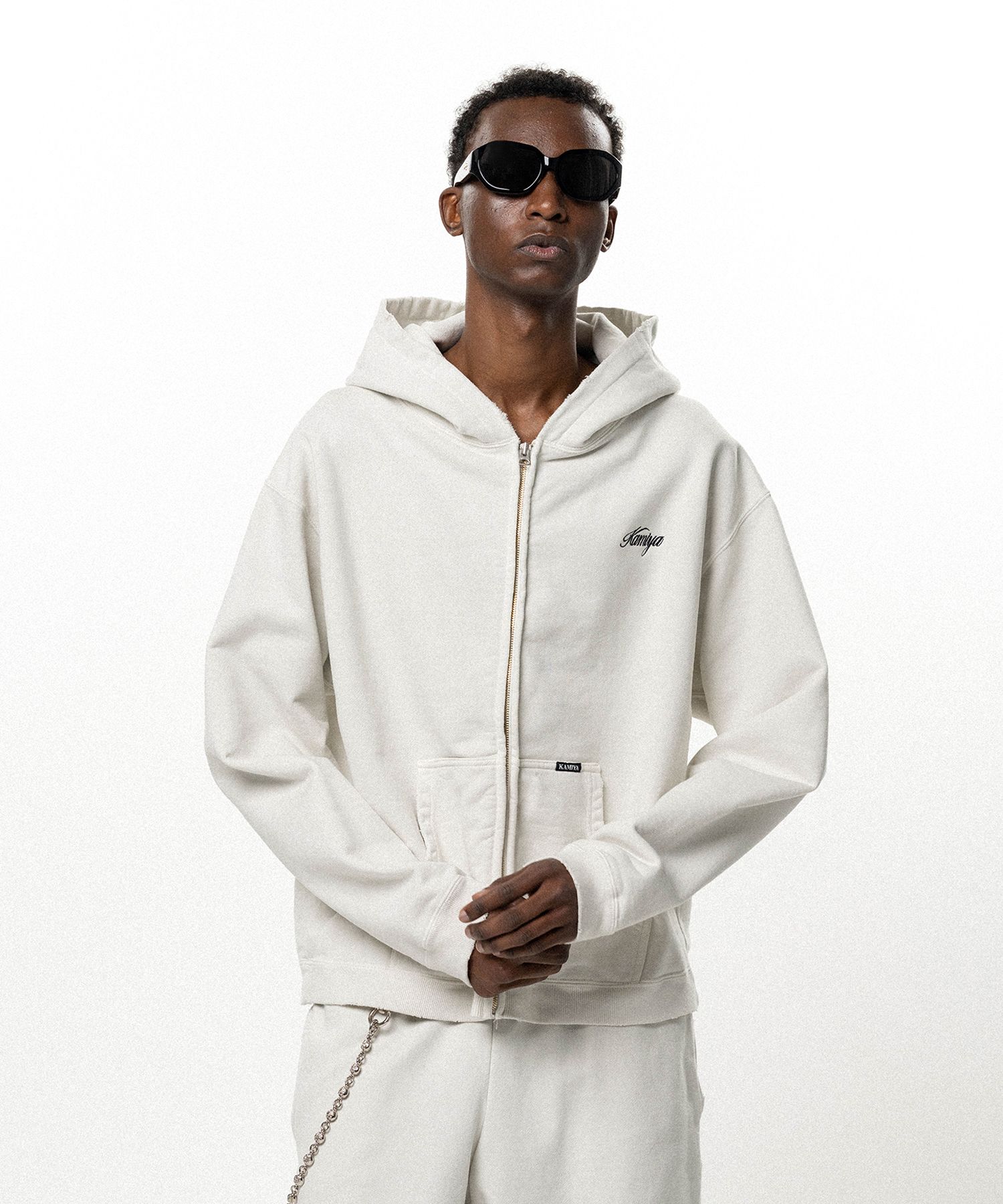"GREATNESS ACT-COOL" Embroidered Zip-up Hoodie