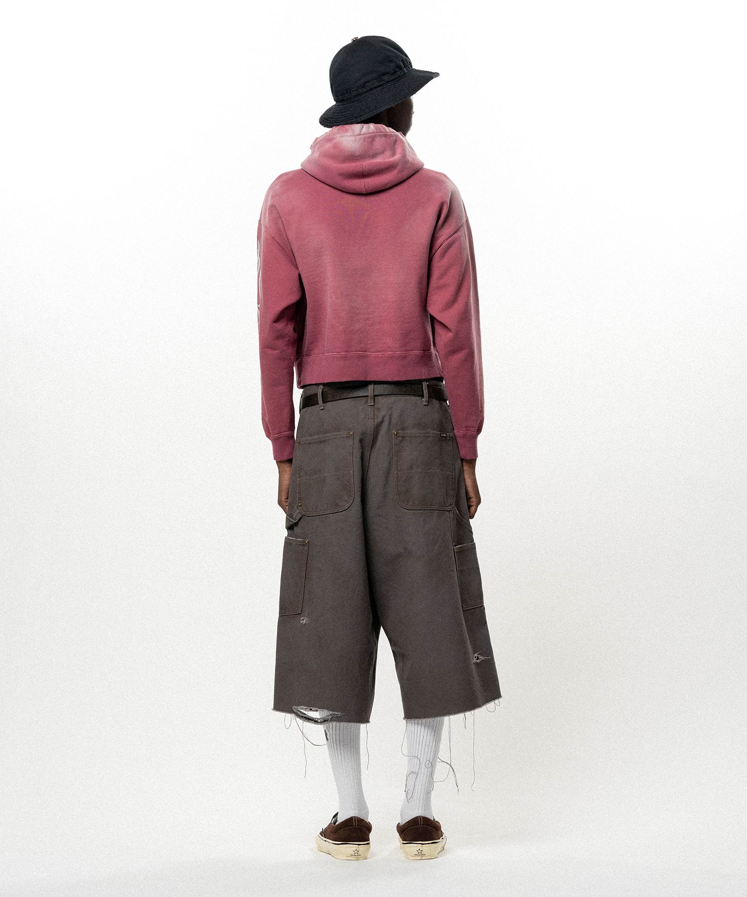 "FLAME KMY" Zip-up Short Hoodie