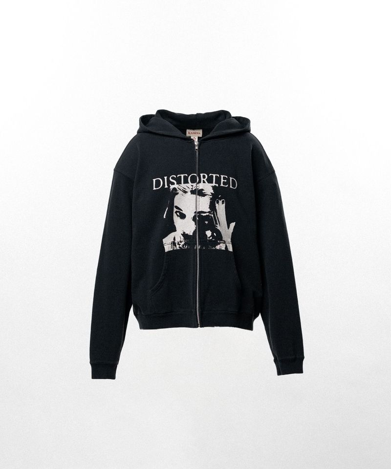 "DISTORTED Girl" Zip-up Hoodie