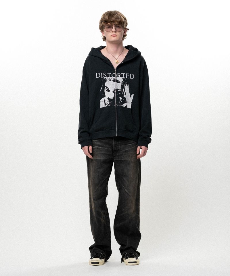 "DISTORTED Girl" Zip-up Hoodie