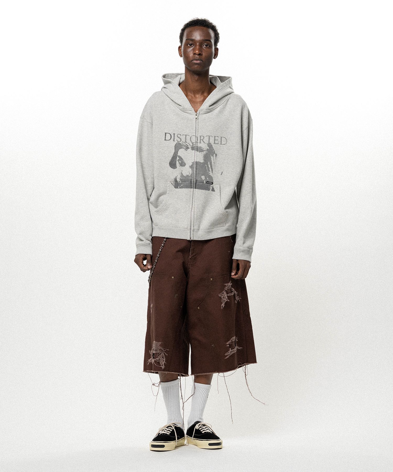 "DISTORTED Girl" Zip-up Hoodie