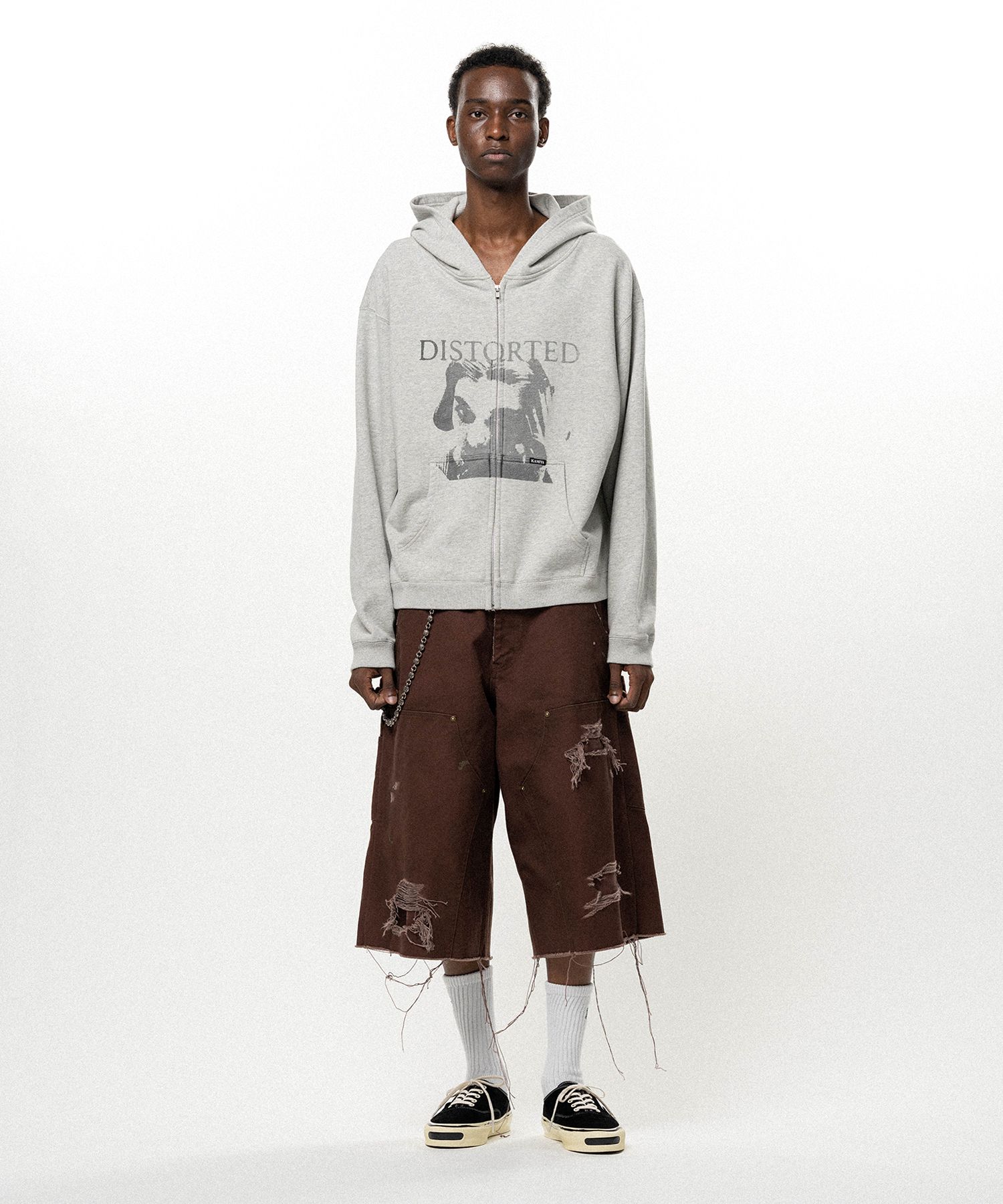 "DISTORTED Girl" Zip-up Hoodie