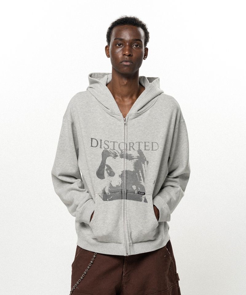 "DISTORTED Girl" Zip-up Hoodie
