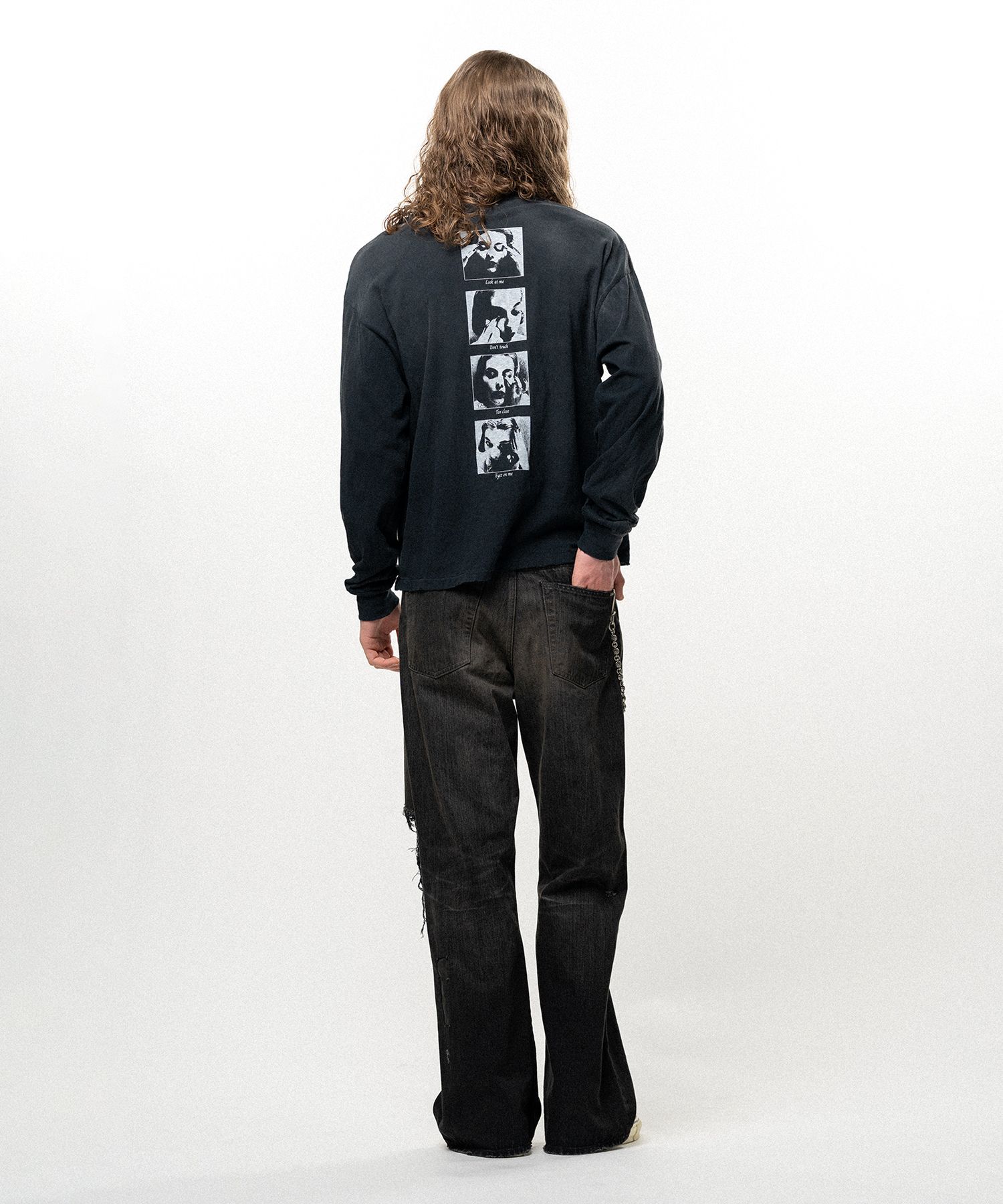 "DISTORTED Girl" Distressed L/S T-shirt