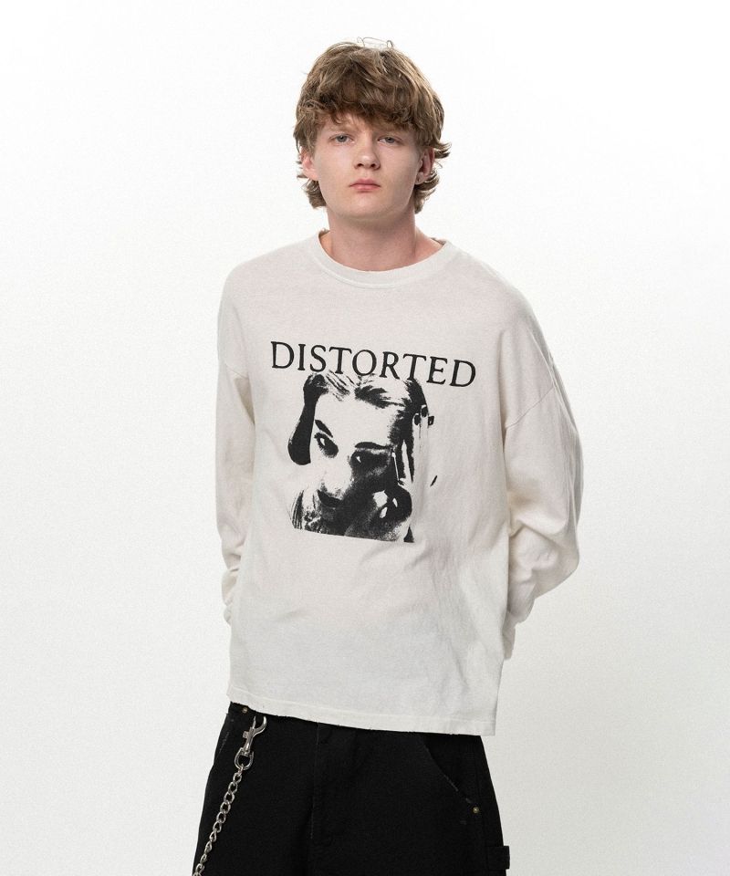 "DISTORTED Girl" Distressed L/S T-shirt