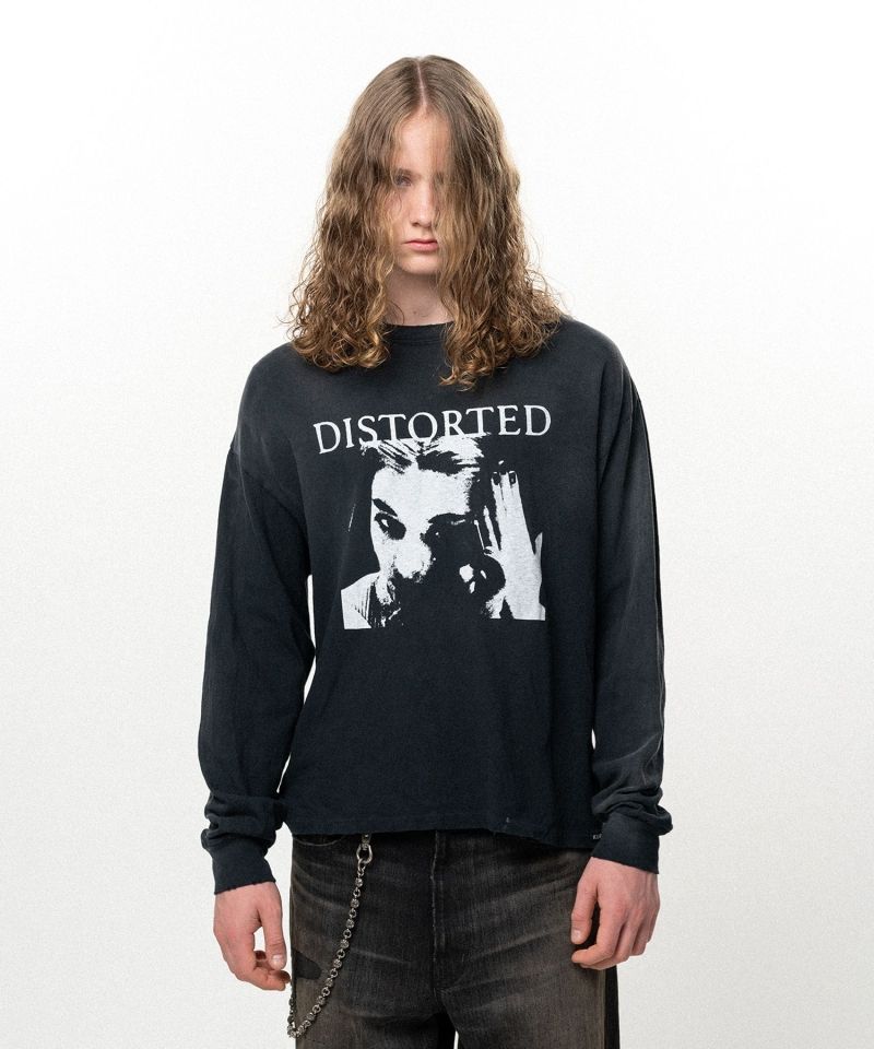 "DISTORTED Girl" Distressed L/S T-shirt
