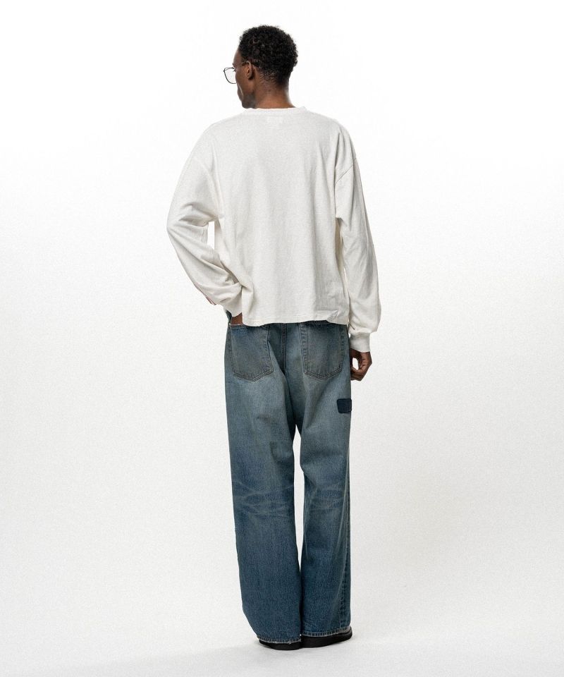 "FLAME KMY" Distressed L/S T-shirt