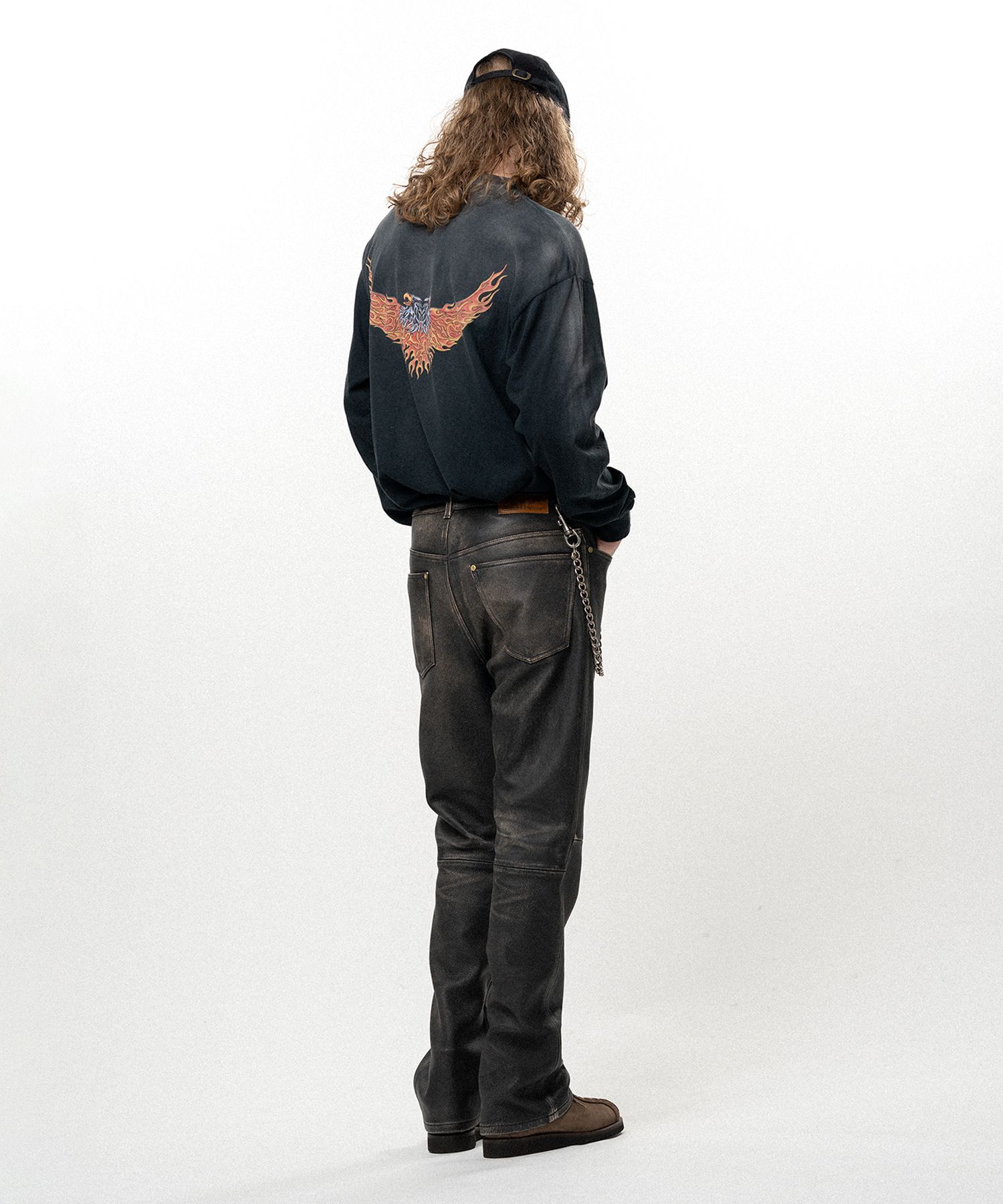 "Double-headed Eagle" Distressed L/S Pocket T-shirt