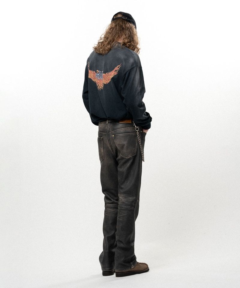 "Double-headed Eagle" Distressed L/S Pocket T-shirt