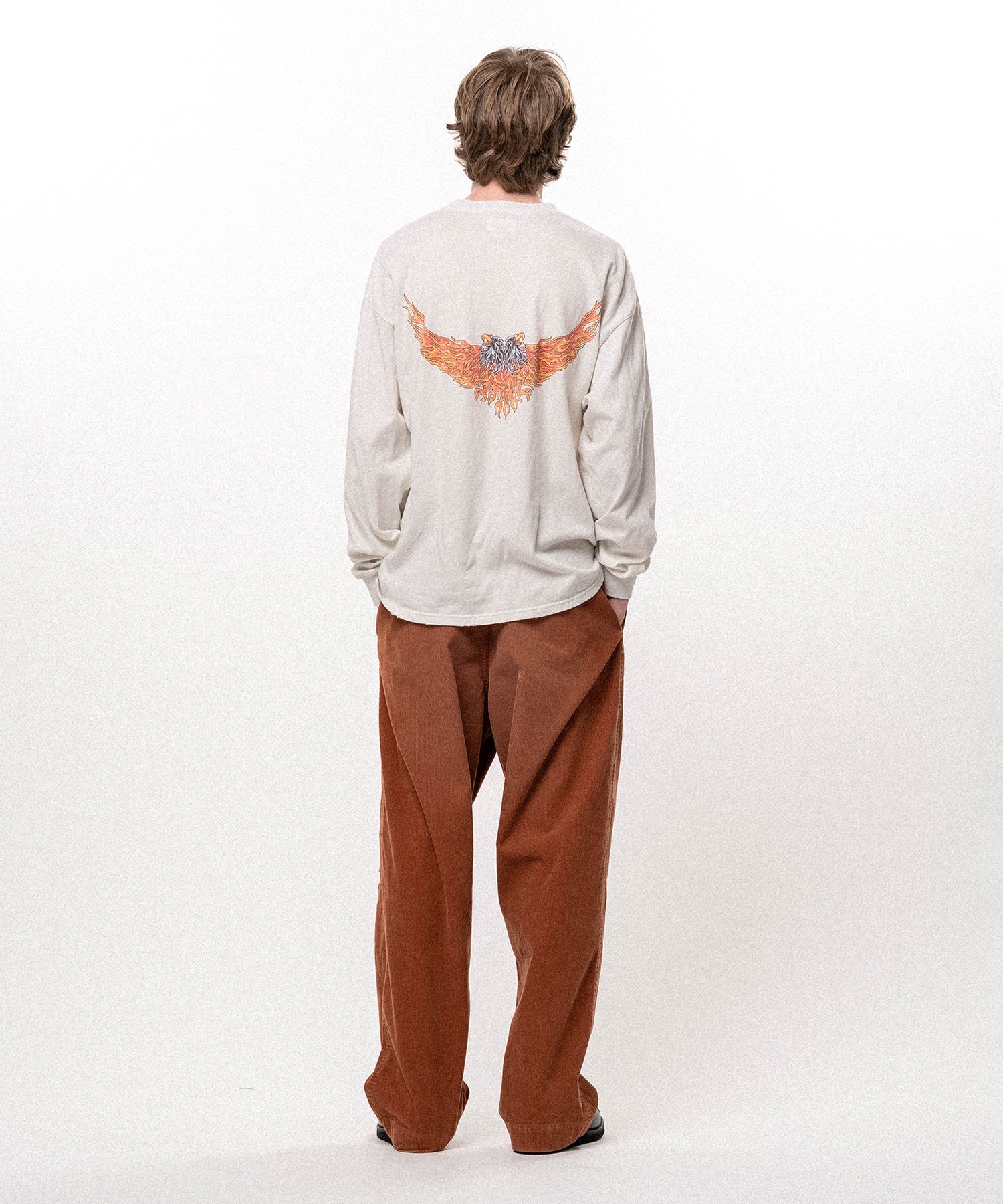 "Double-headed Eagle" Distressed L/S Pocket T-shirt