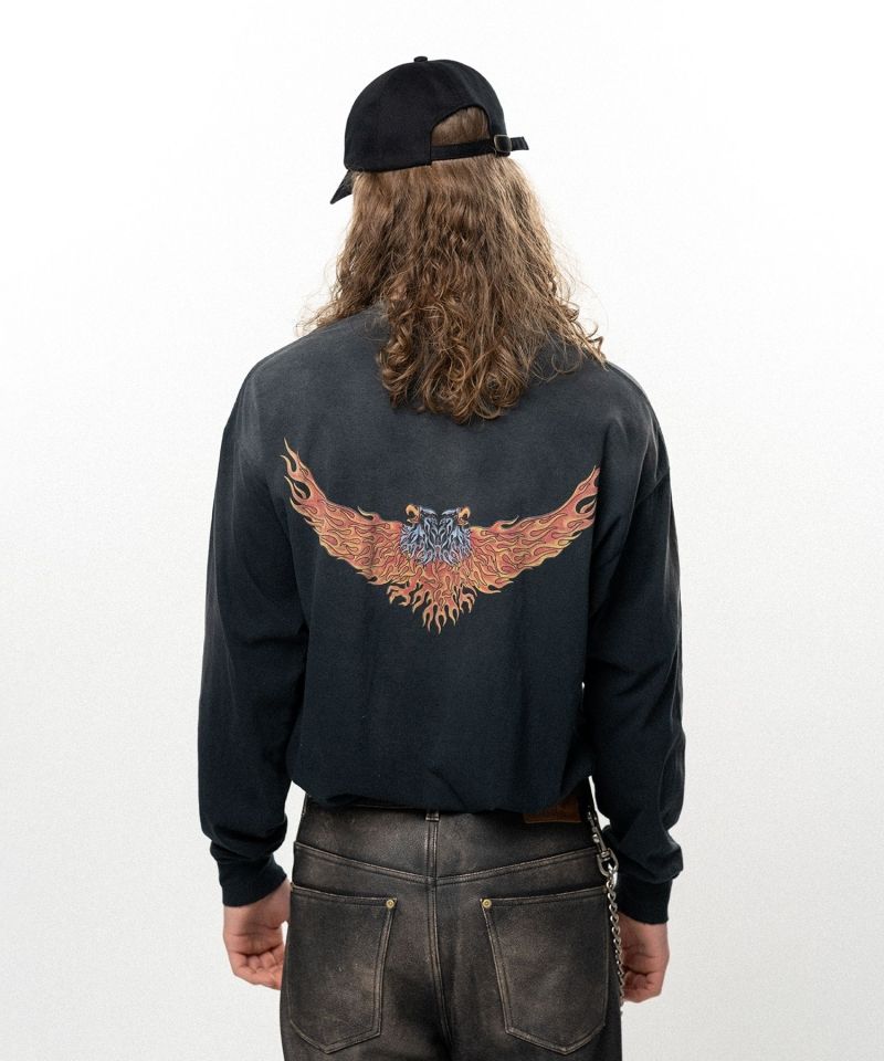 "Double-headed Eagle" Distressed L/S Pocket T-shirt