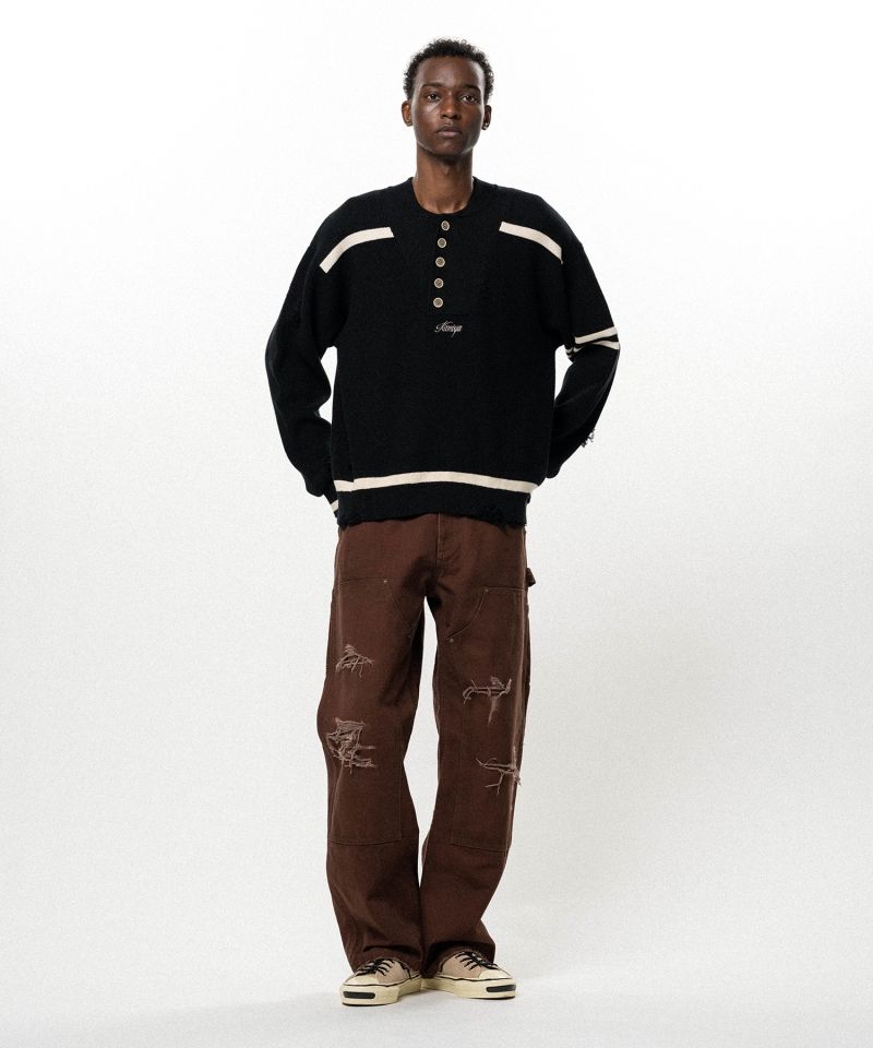 Embroidered Army Henley Knit