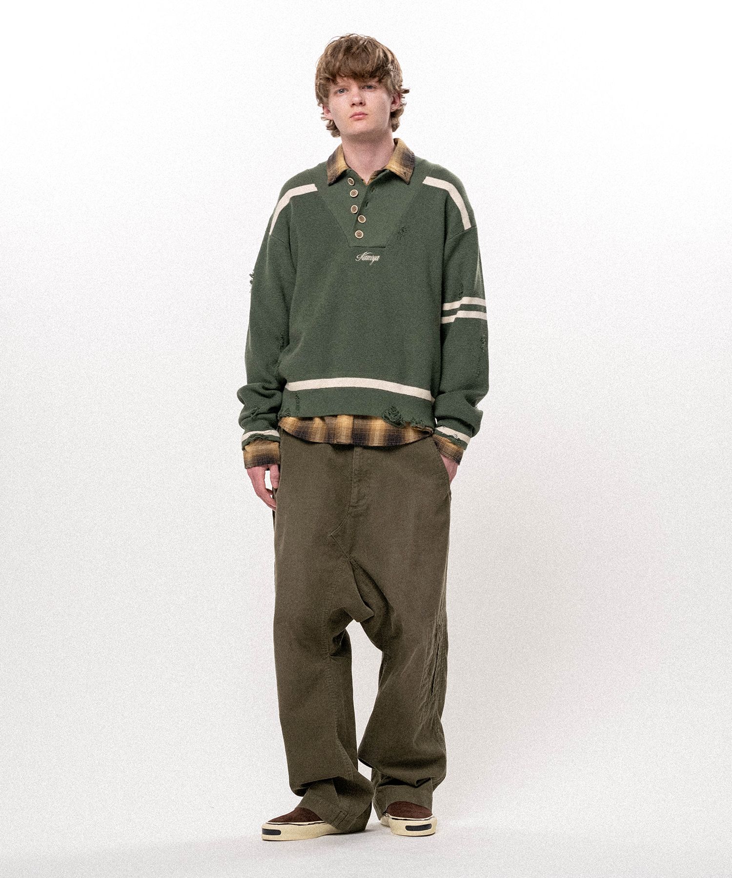 Embroidered Army Henley Knit
