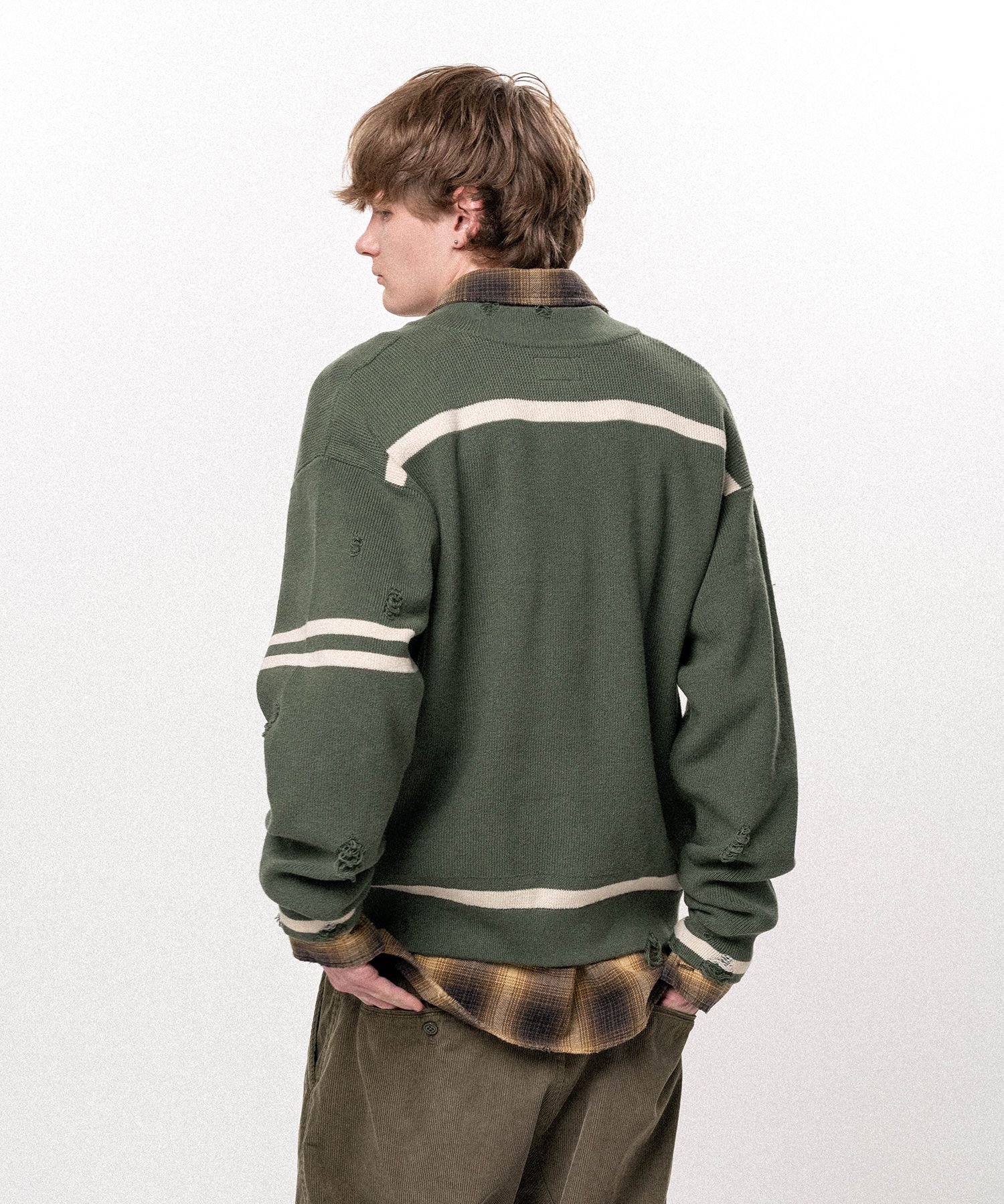 Embroidered Army Henley Knit
