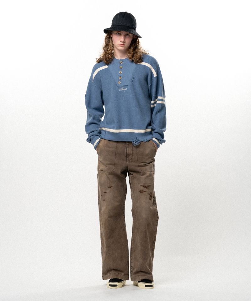 Embroidered Army Henley Knit