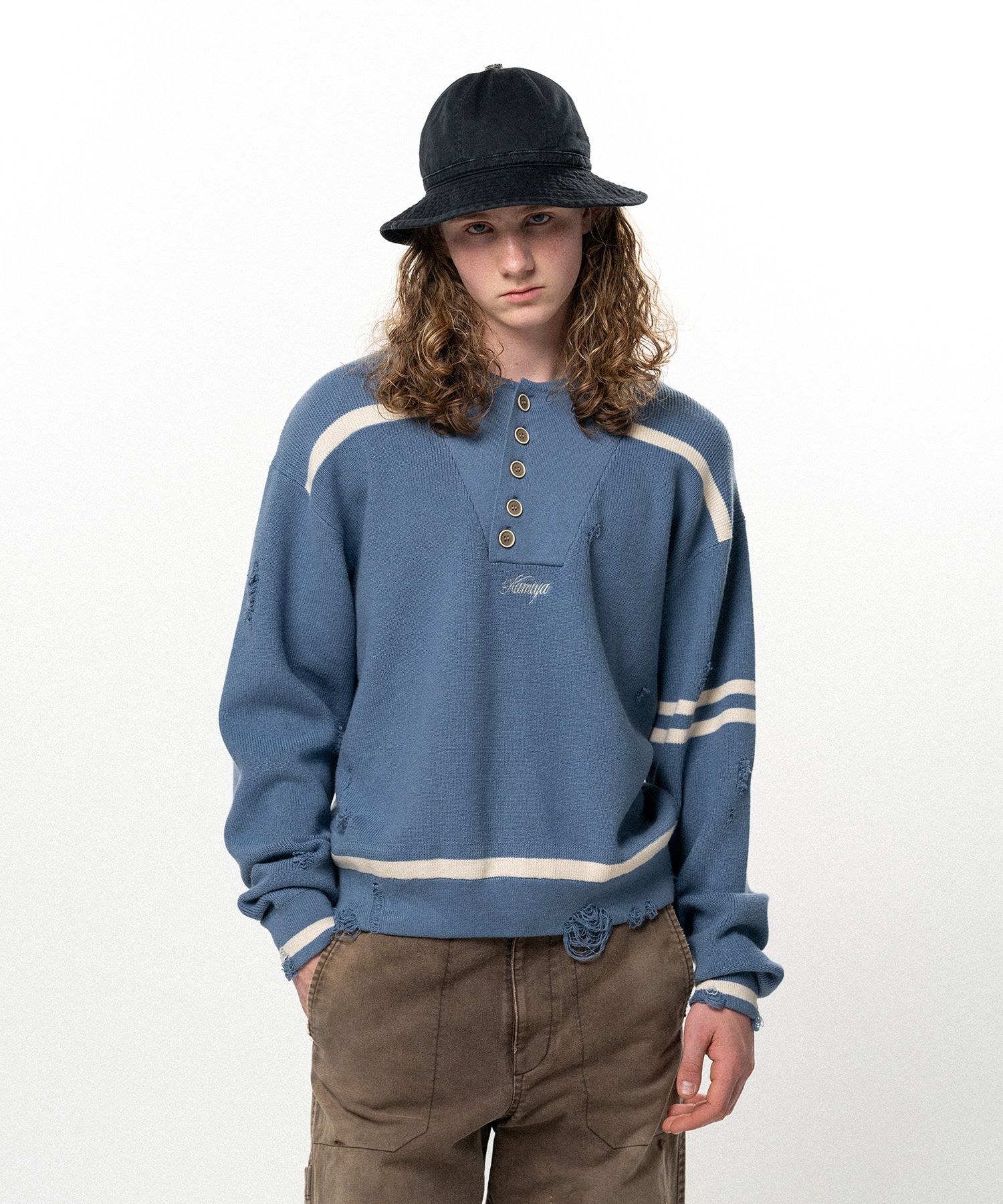 Embroidered Army Henley Knit