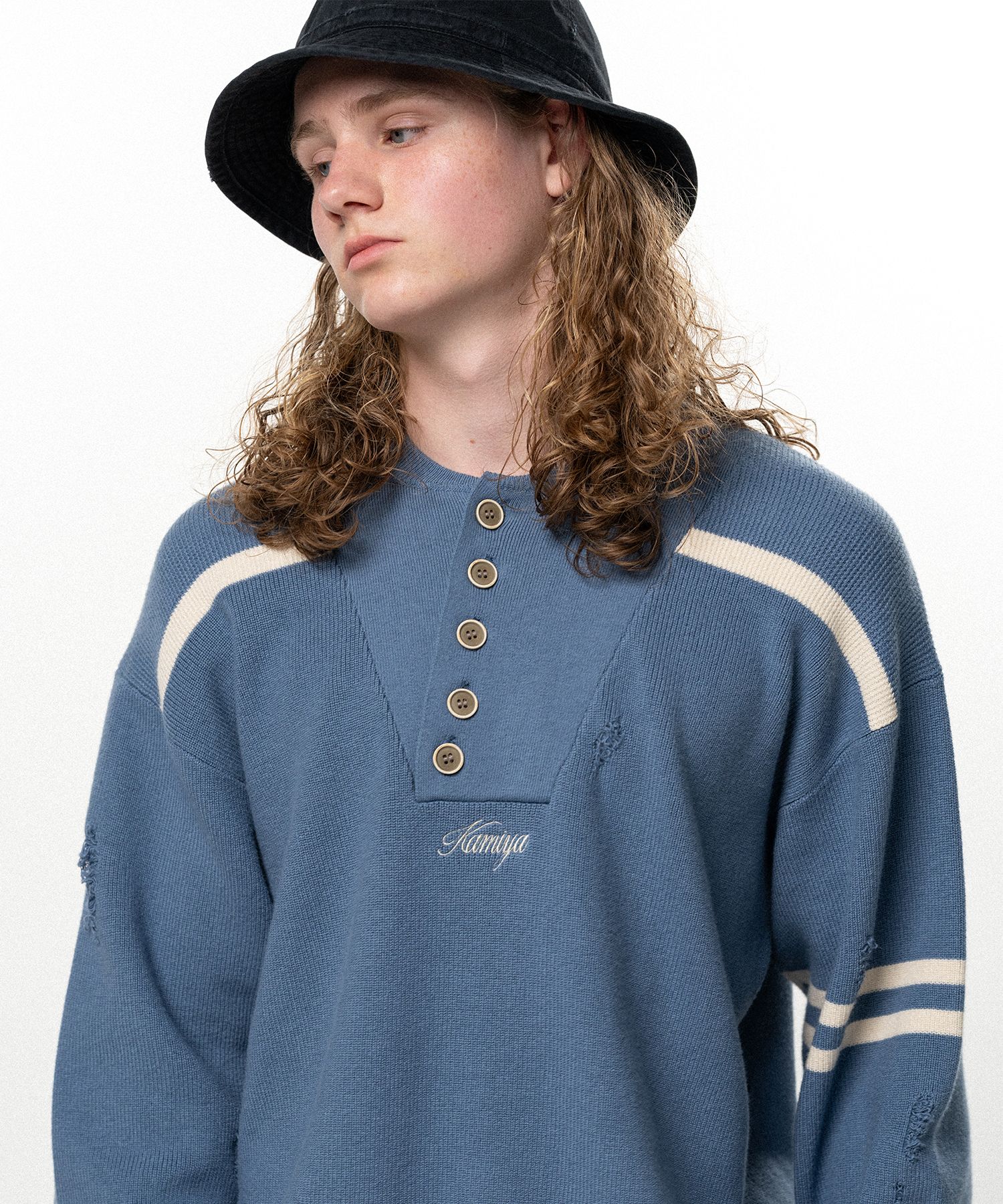 Embroidered Army Henley Knit