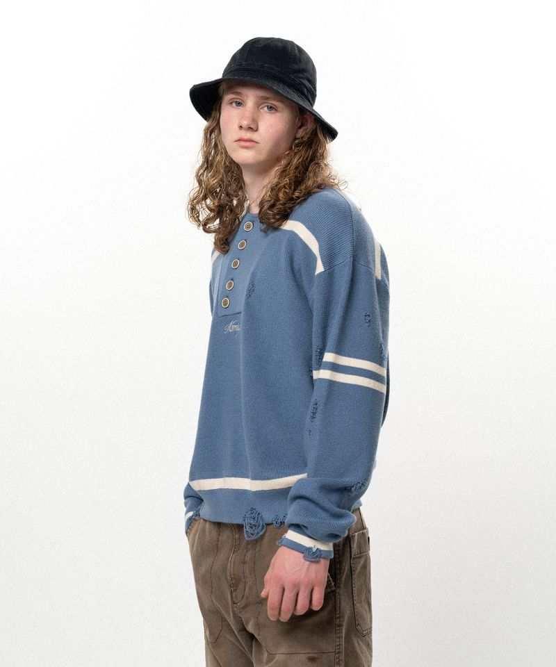 Embroidered Army Henley Knit