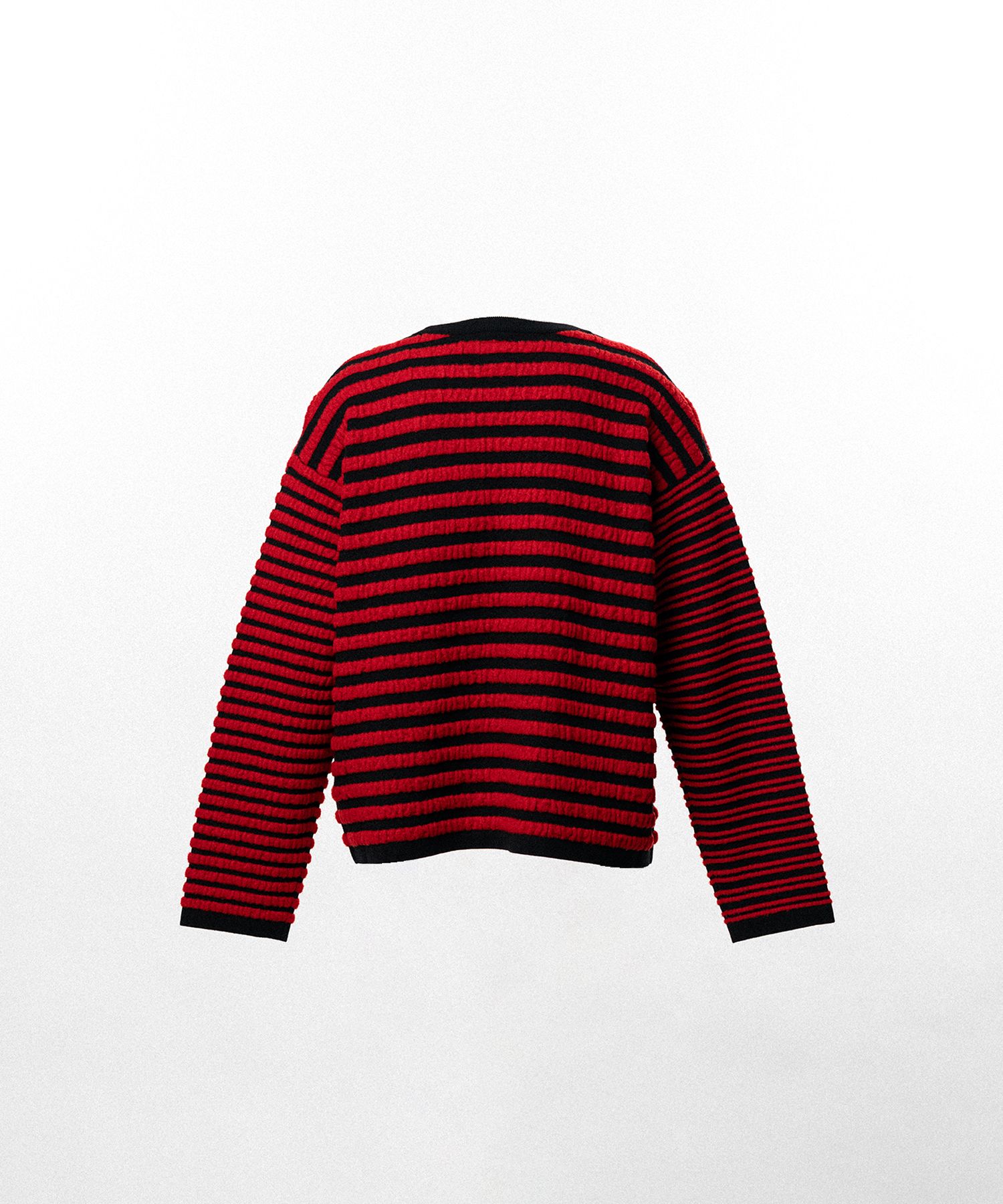 Horizontal Multi Stripe Bouclé Knit
