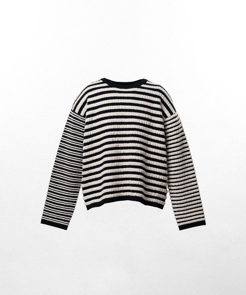 Horizontal Multi Stripe Bouclé Knit