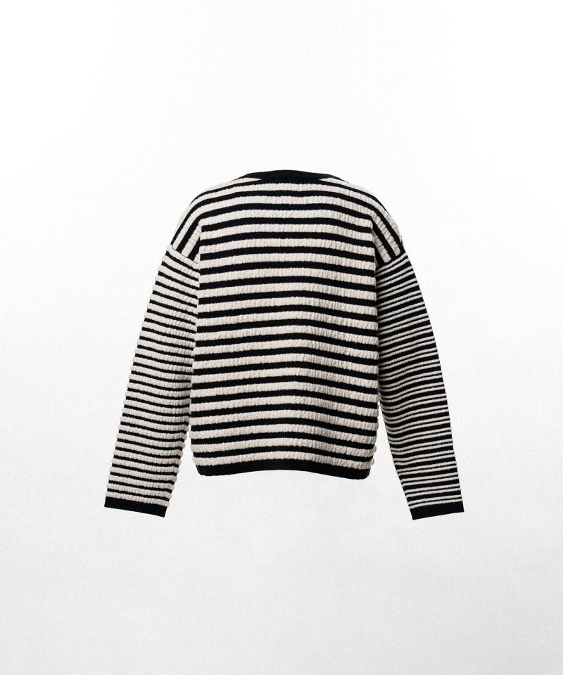 Horizontal Multi Stripe Bouclé Knit