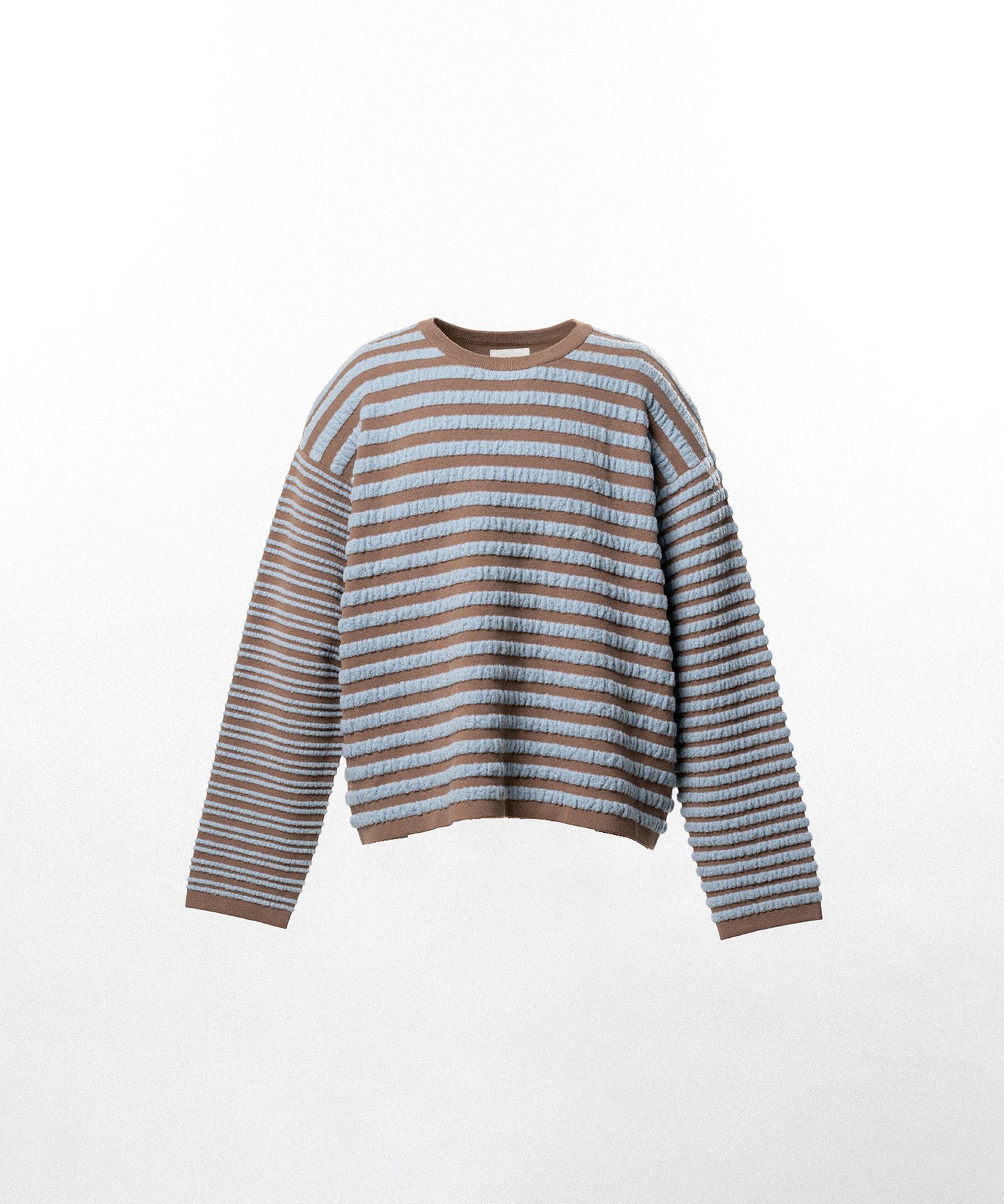 Horizontal Multi Stripe Bouclé Knit
