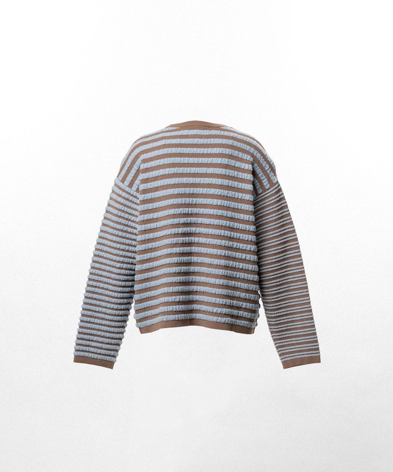 Horizontal Multi Stripe Bouclé Knit