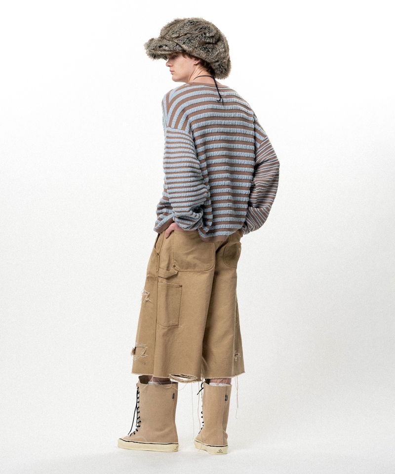 Horizontal Multi Stripe Bouclé Knit