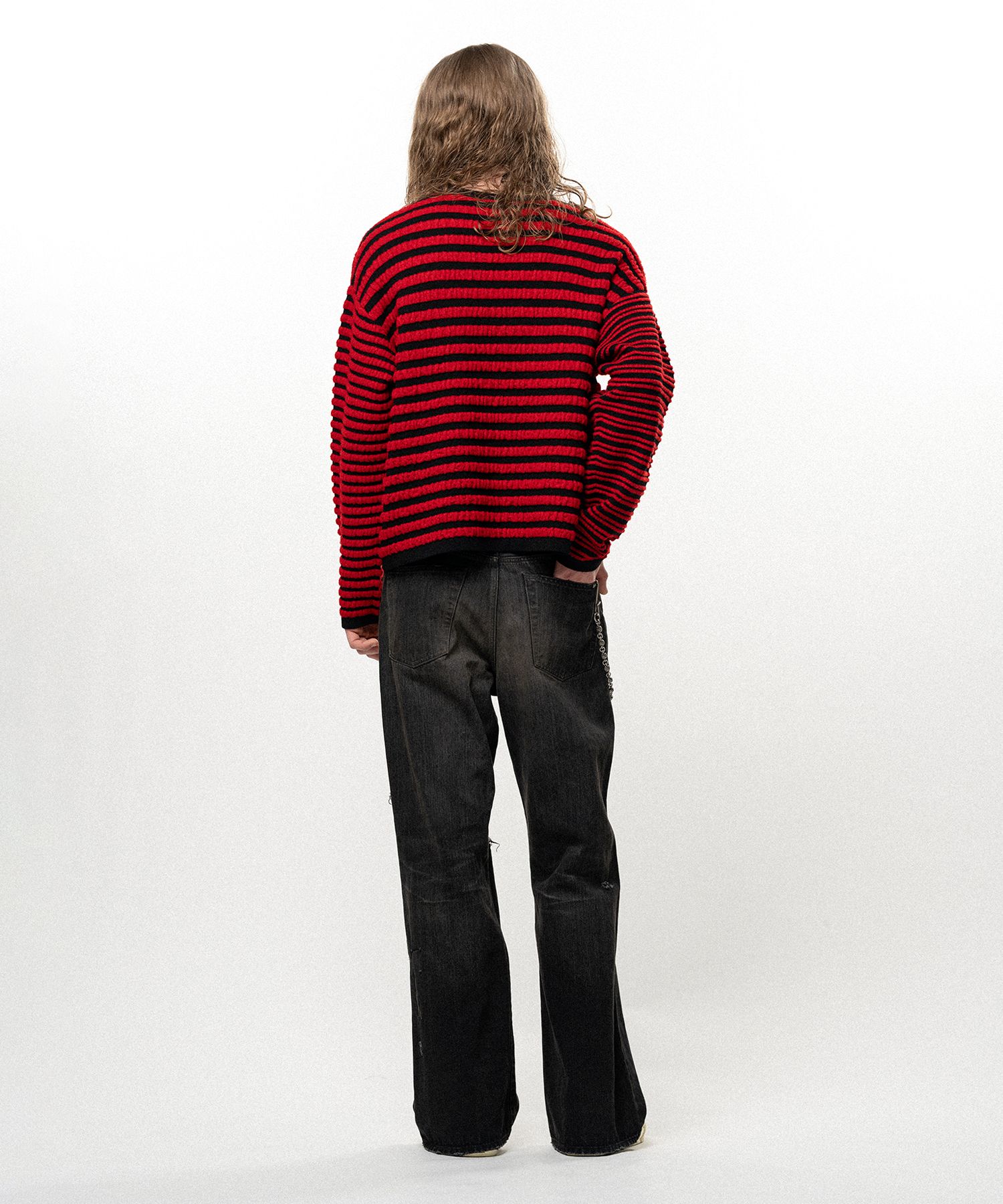 Horizontal Multi Stripe Bouclé Knit