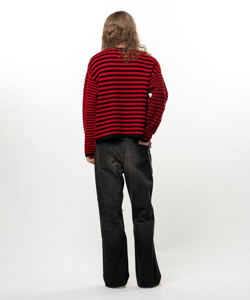 Horizontal Multi Stripe Bouclé Knit