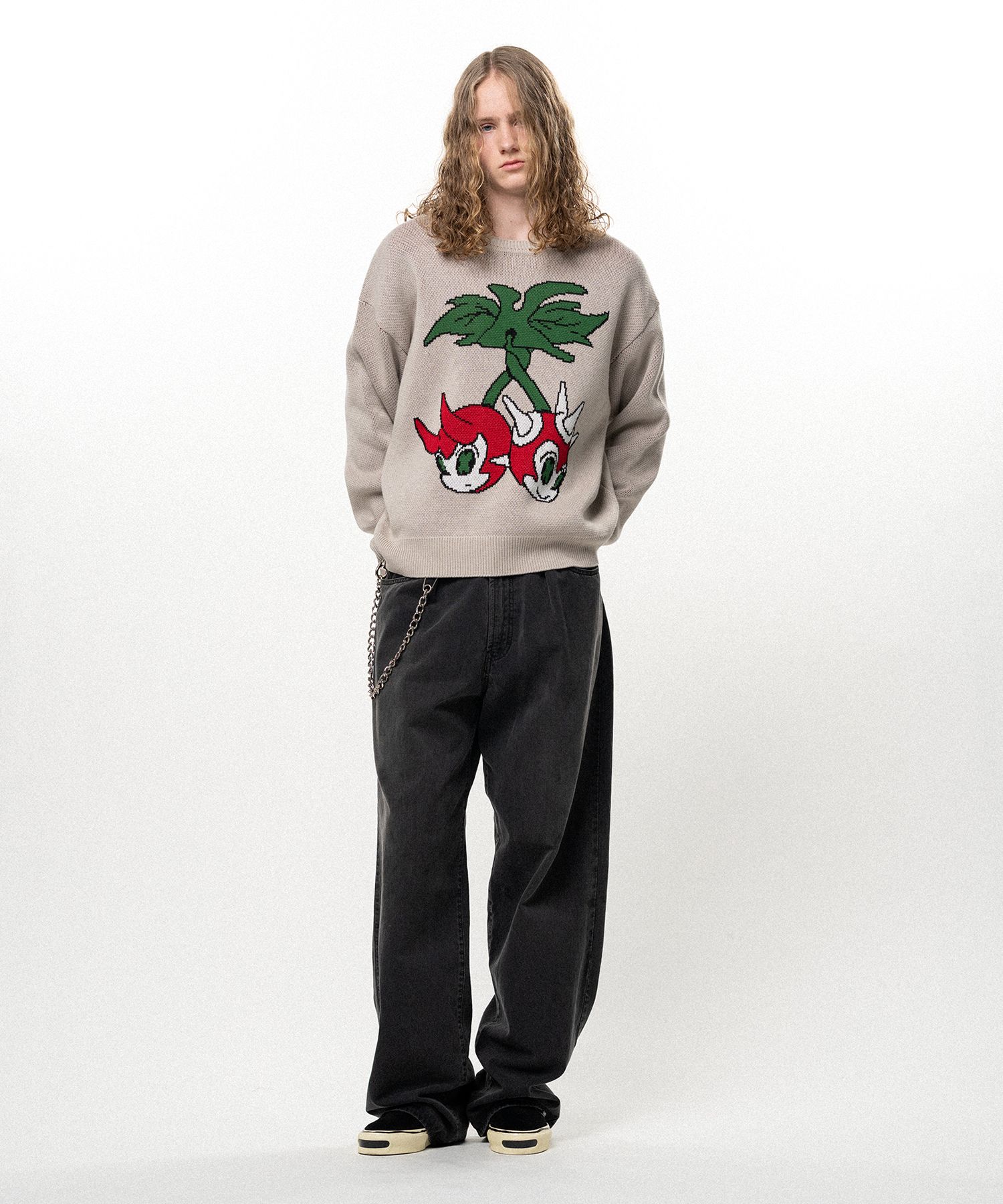 "BAKENEKO" Jacquard Knit