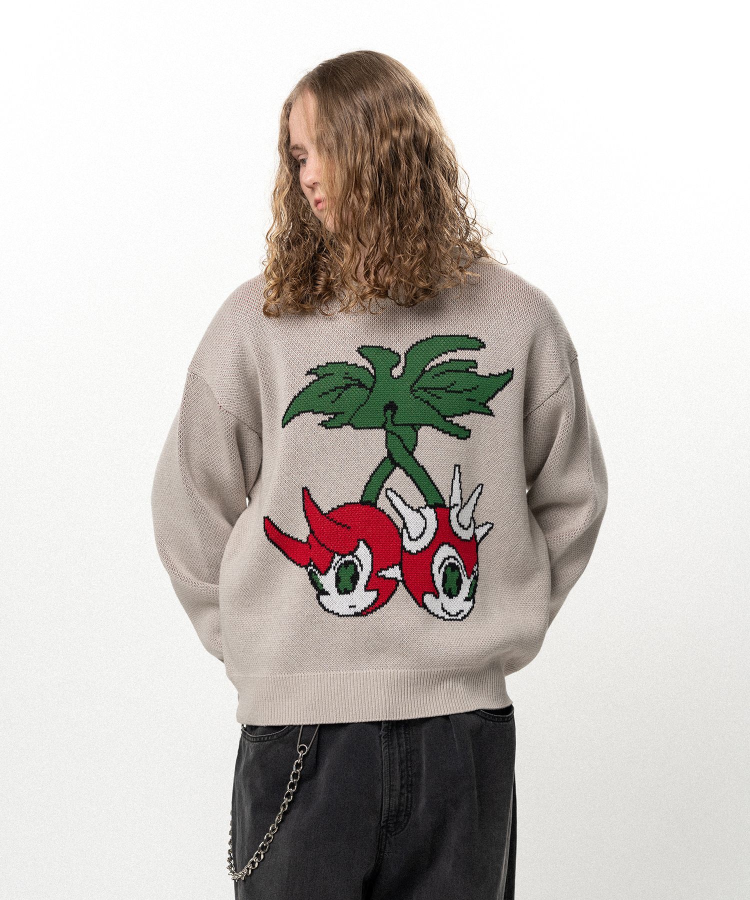"BAKENEKO" Jacquard Knit