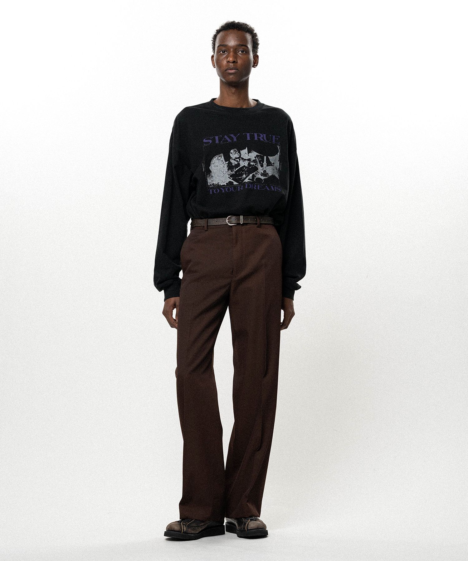 Twill Tailored Straight Pants