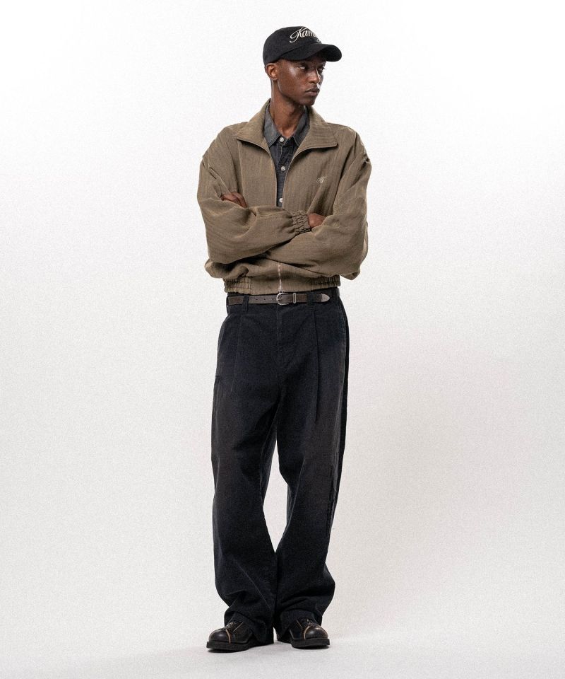 Repaired Corduroy V-Back Wide Pants
