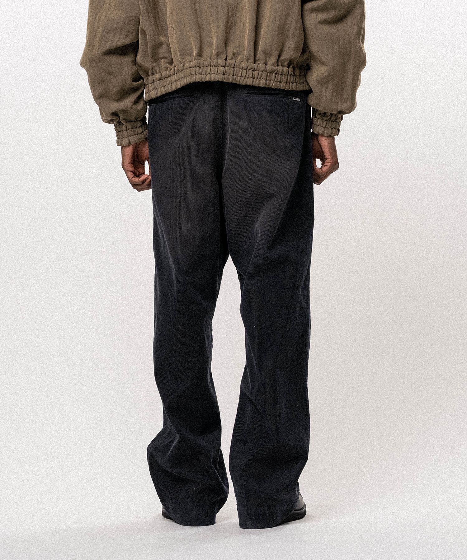 Repaired Corduroy V-Back Wide Pants