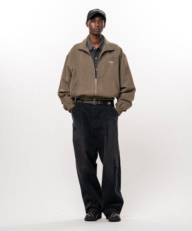 Repaired Corduroy V-Back Wide Pants