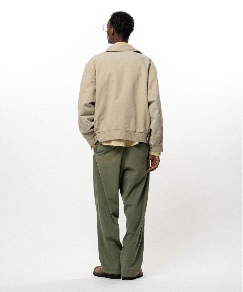 Distressed Tencel Chino V-Back Wide Pants