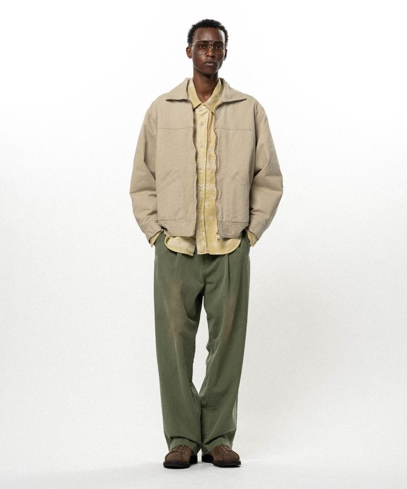 Distressed Tencel Chino V-Back Wide Pants