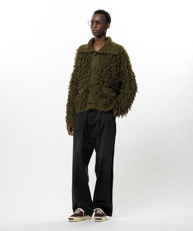 Distressed Tencel Chino V-Back Wide Pants