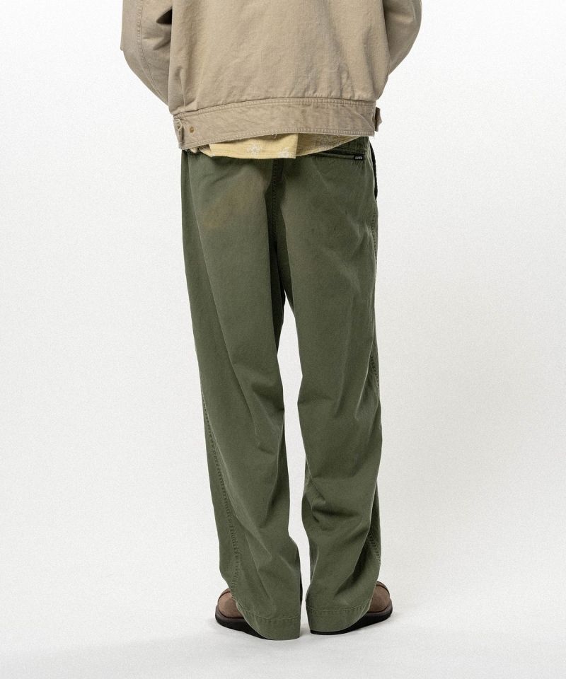 Distressed Tencel Chino V-Back Wide Pants