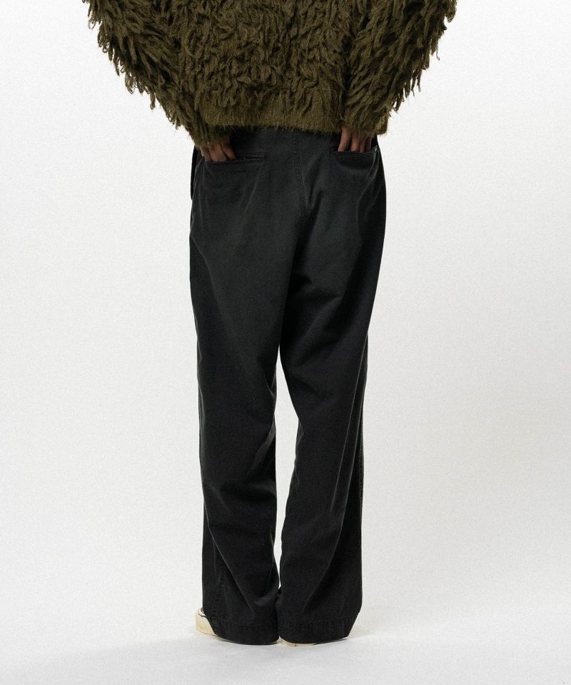 Distressed Tencel Chino V-Back Wide Pants