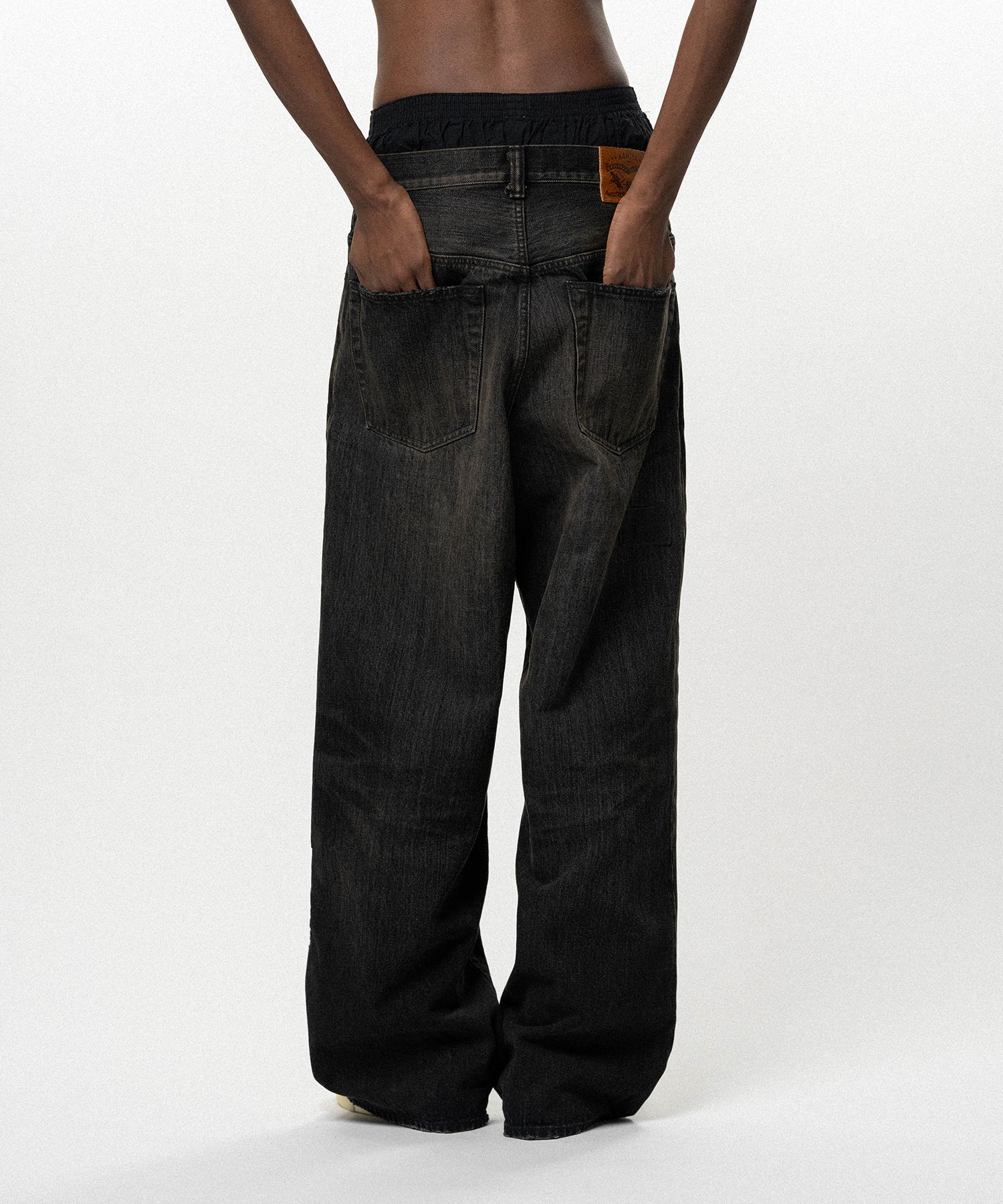 Repaired Baggy Denim Pants