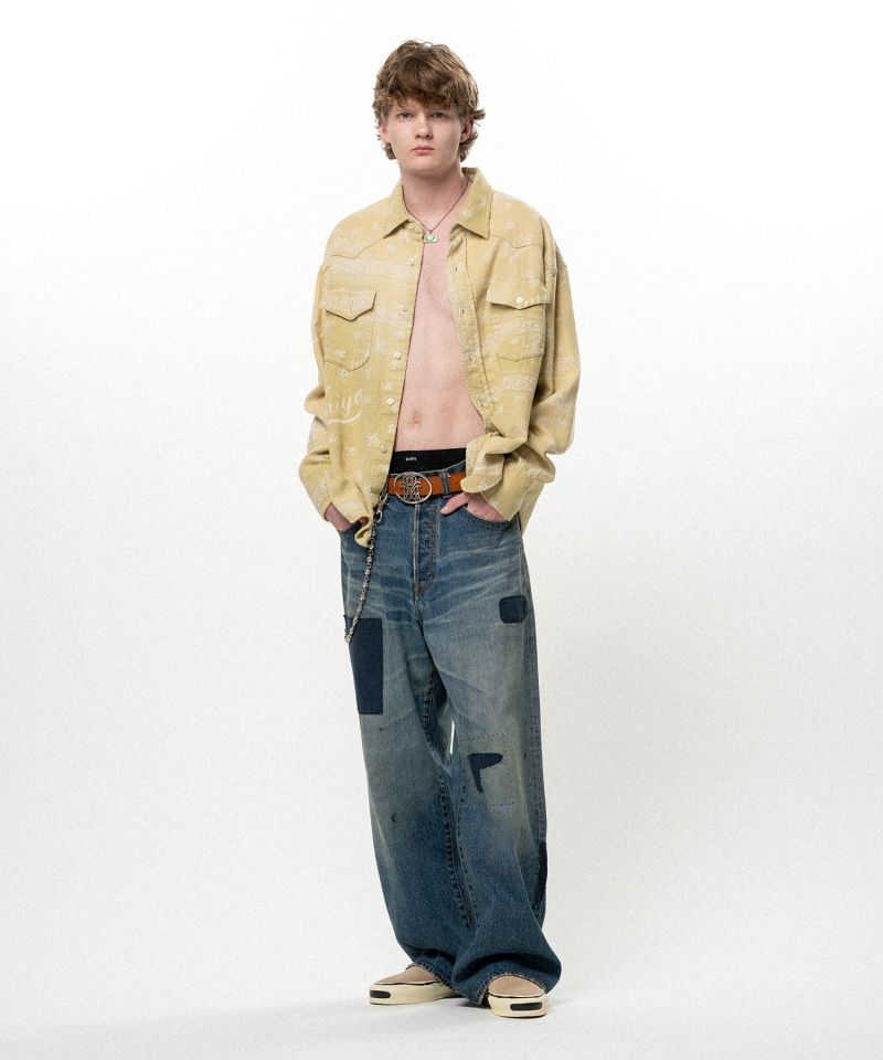 Repaired Baggy Denim Pants