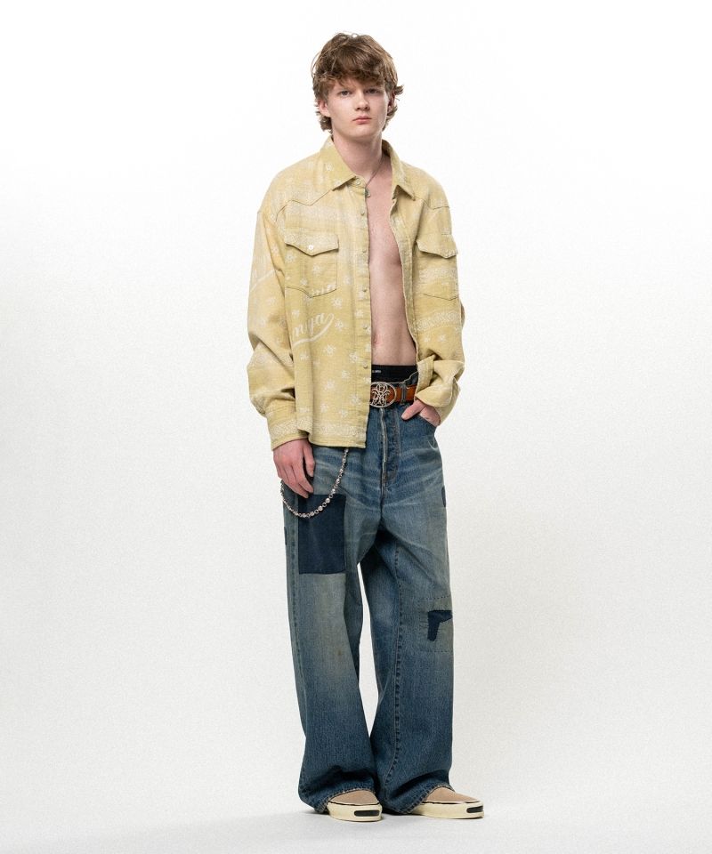 Repaired Baggy Denim Pants