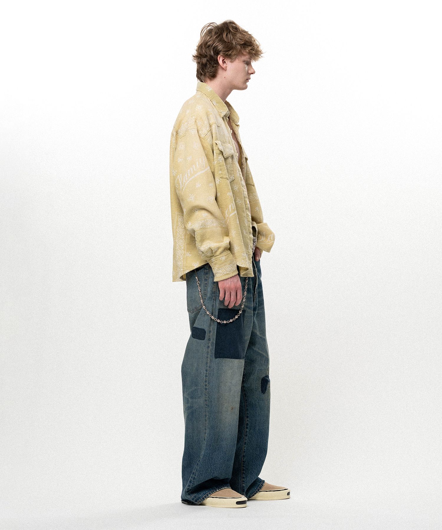 Repaired Baggy Denim Pants