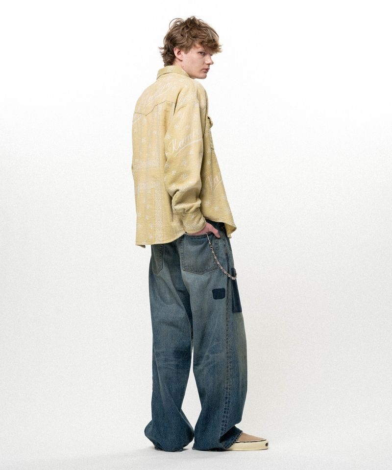 Repaired Baggy Denim Pants